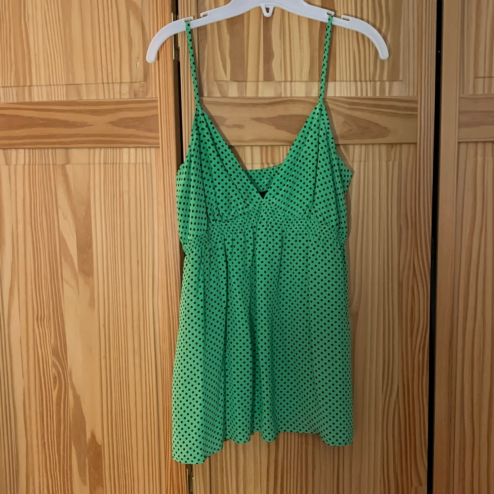 Green polka dot tank top